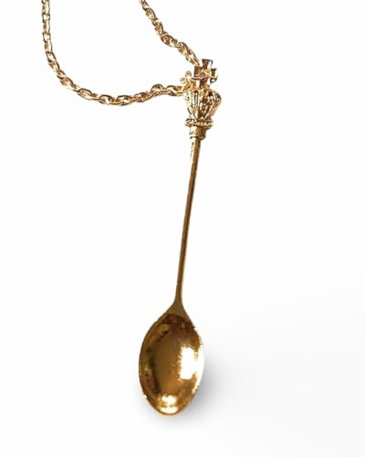 Elegante mini-lepel hanger met 45 cm gouden ketting