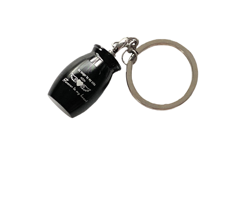 Mini capsule pendant charm key ring for screwing for carrying small items/powder etc. To-Go in black