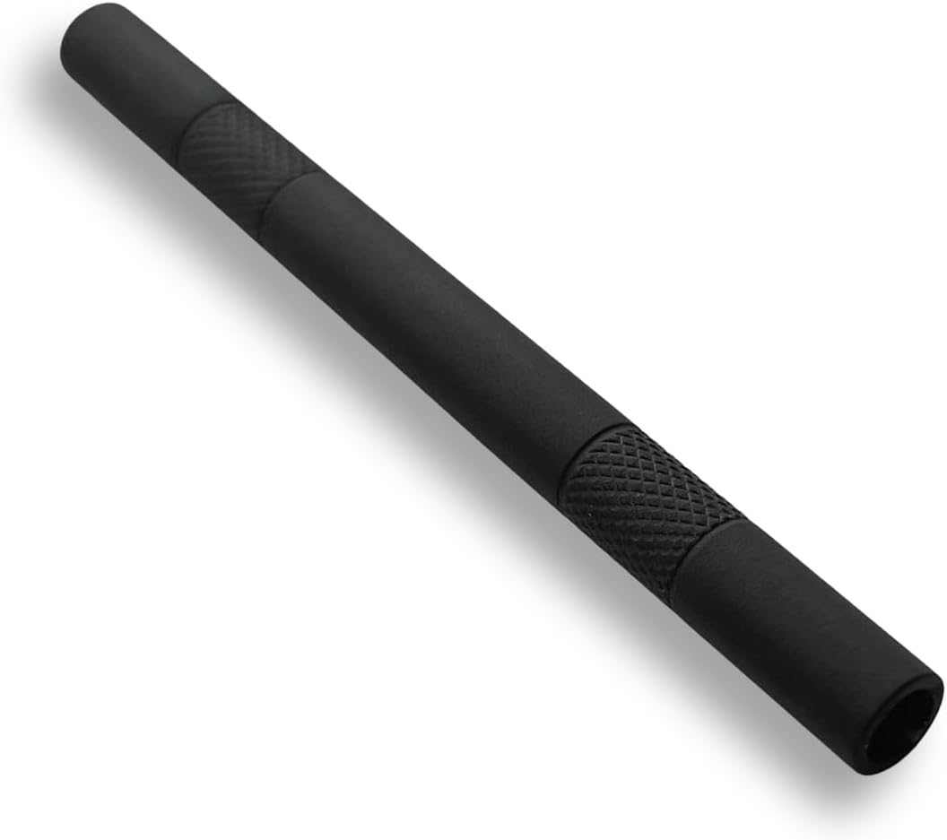 Black matt tube made of aluminum - for your snuff - draw tube - snuff - dispenser - length 80mm - stable, light, elegant