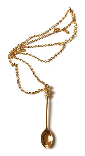 Elegante mini-lepel hanger met 45 cm gouden ketting