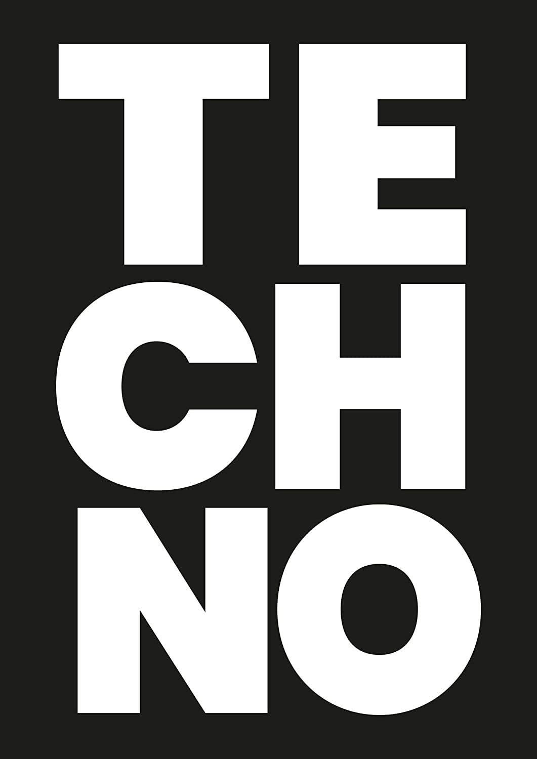 Poster "Techno" – Edizione Bianco e Nero (DIN A3 con cornice)