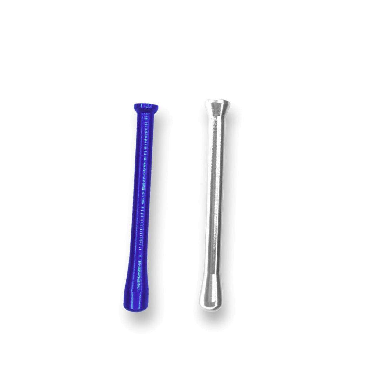 2 x Colored Metal Straw Straw Drawing Tube Snuff Bat Snorter Nasal Tube Bullet Sniffer Snuffer (Blue and Silver)