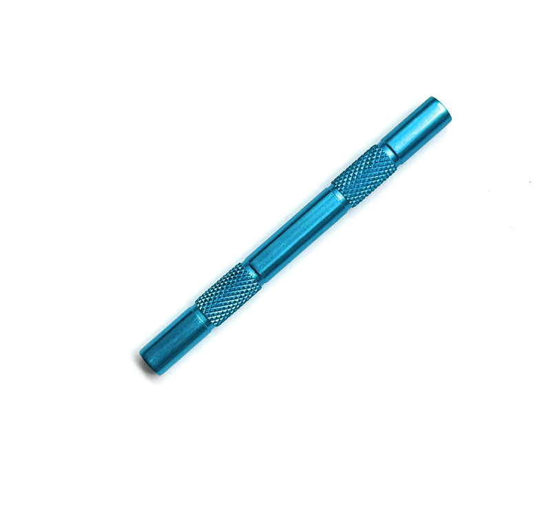 SET carbon hack card and high-quality aluminum snuff tube, grooved 80mm in turquoise