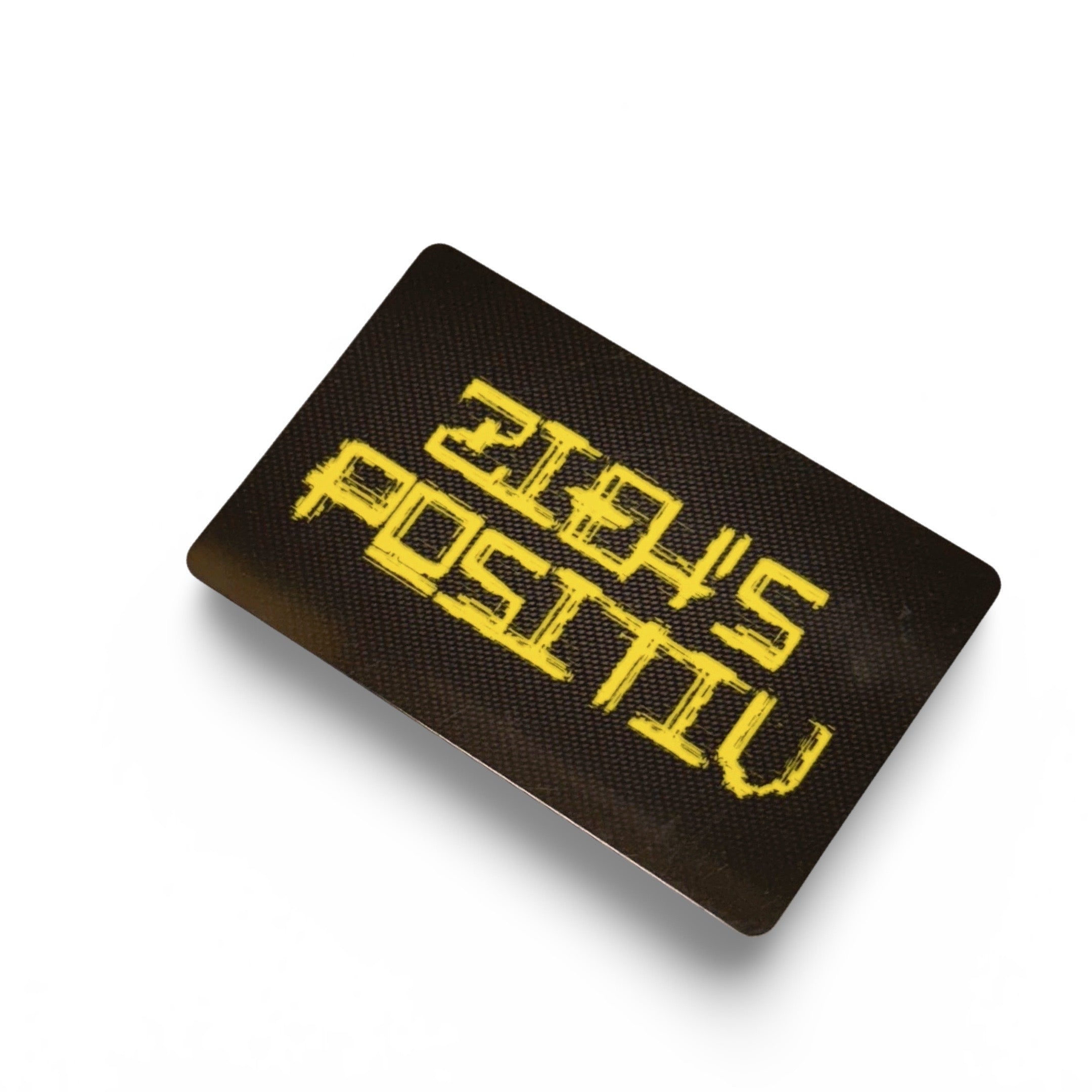 Tarjeta de hack "ZIEH'S POSITIV" – Look de carbono en amarillo