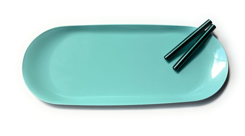 SET pastel blue/turquoise 1x metal board incl. 2 drawing tubes drawing pad Classy Edel Straw Tube