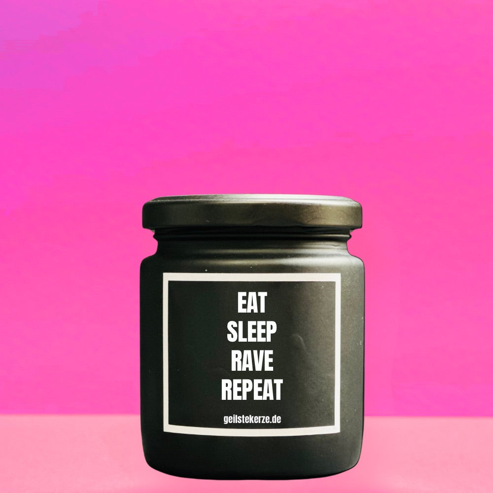 Coolest Candle – Scented Candle "EAT SLEEP RAVE REPEAT"