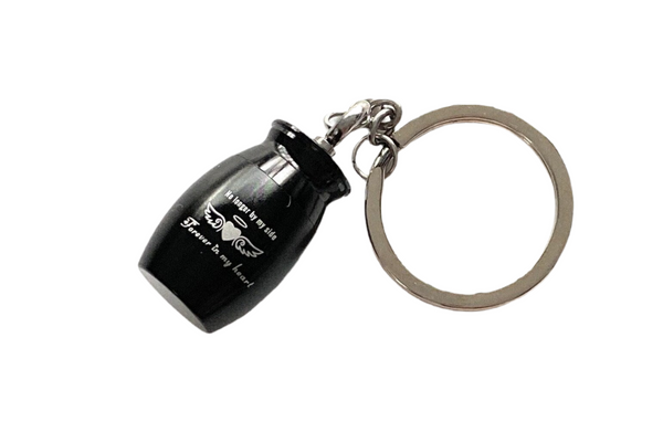 Mini capsule pendant charm key ring for screwing for carrying small items/powder etc. To-Go in black