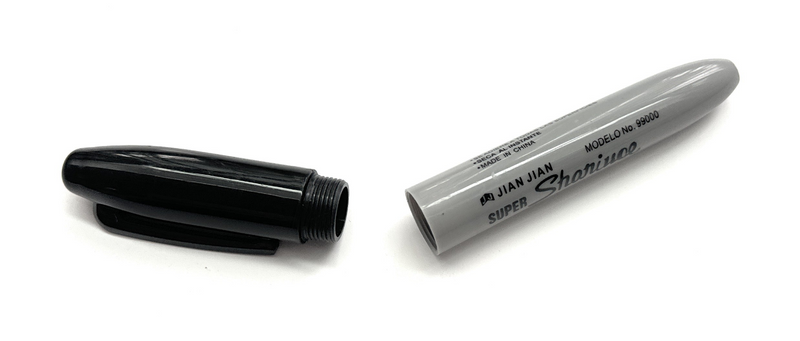 Pen / felt-tip pen with hiding place / secret compartment - deceptively real and functional in black