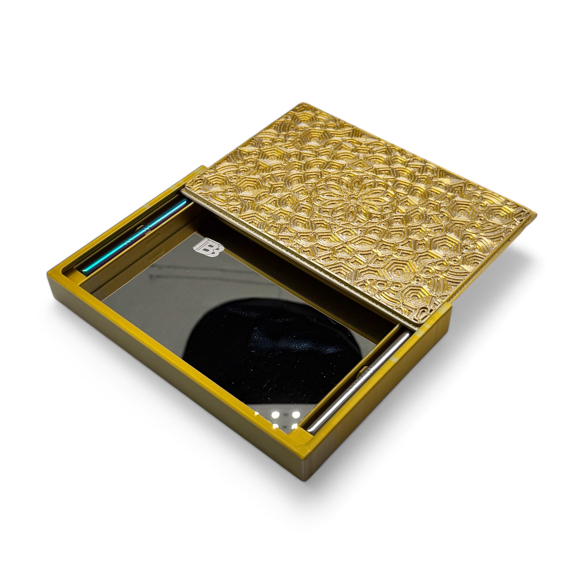 Baller-Box XL Everlasting Fractals con specchio integrato, 2x tubi e carte di hacking Oro / Argento