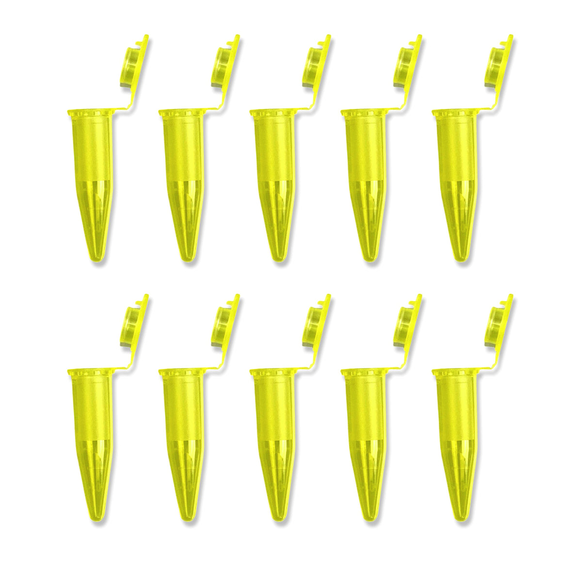 Capsule set (10 pieces) with quantity indication Sniff Snuff storage resealable plastic fabric capsule micro-tubes 1.5 ml yellow