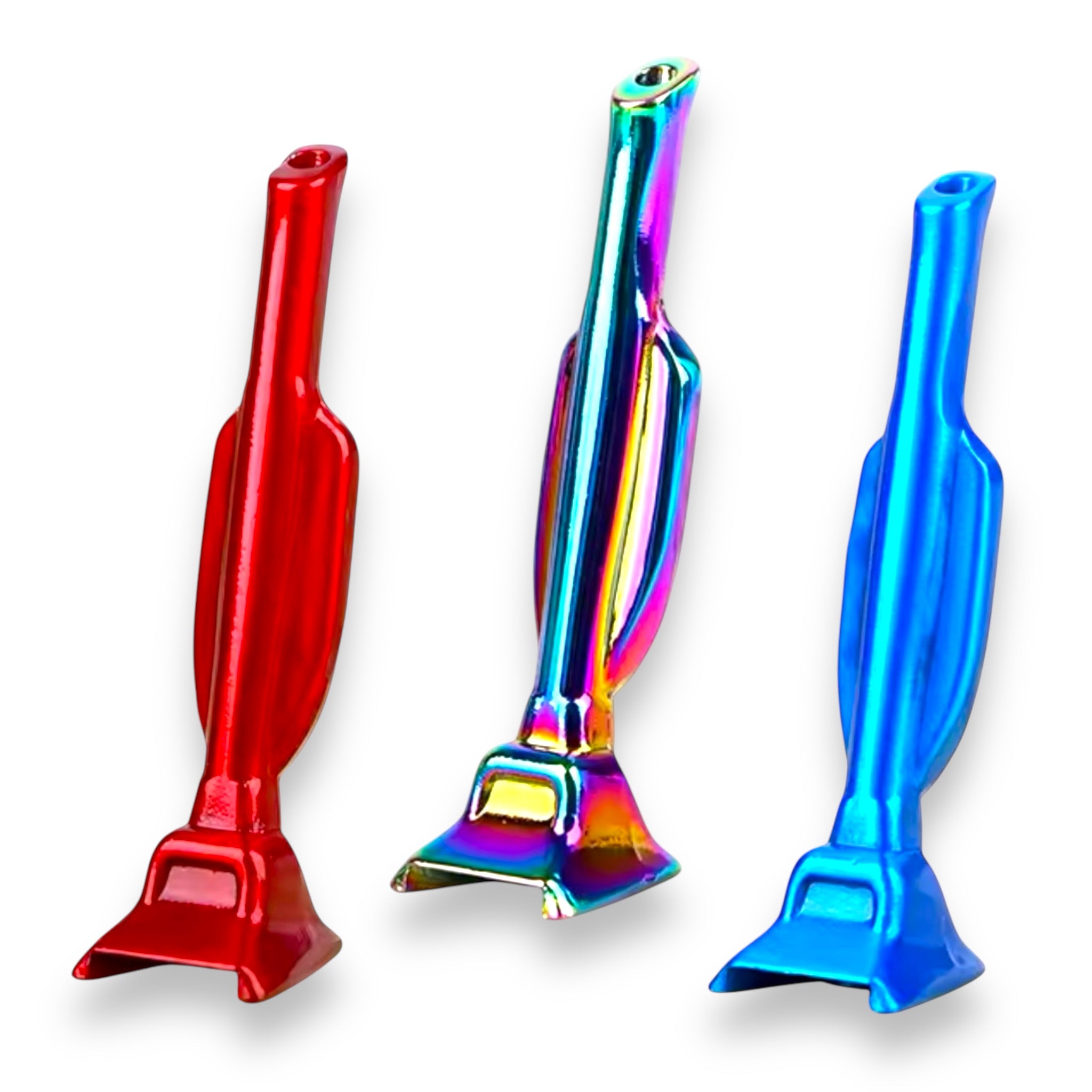 3 vacuum cleaner look miniature tubes height 6cm in the colors red, blue and rainbow