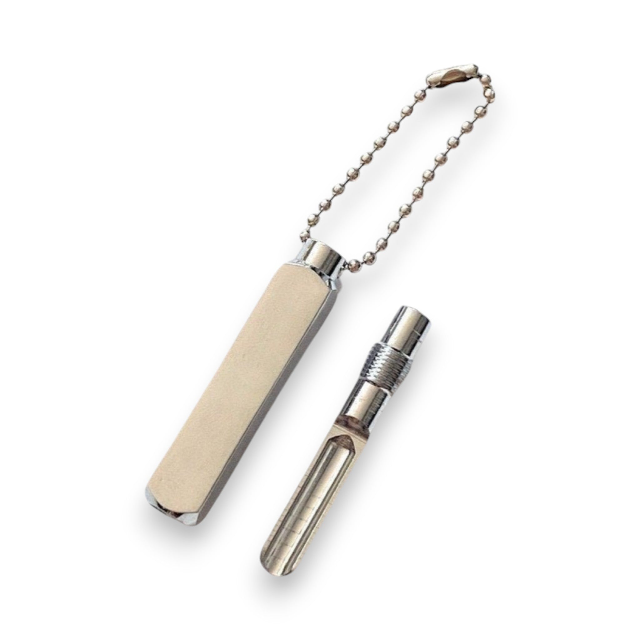 Pendant with spoon snuff set | Aluminum doser portioner | Donor| Sniff Snuff Discreet and elegant keychain in silver