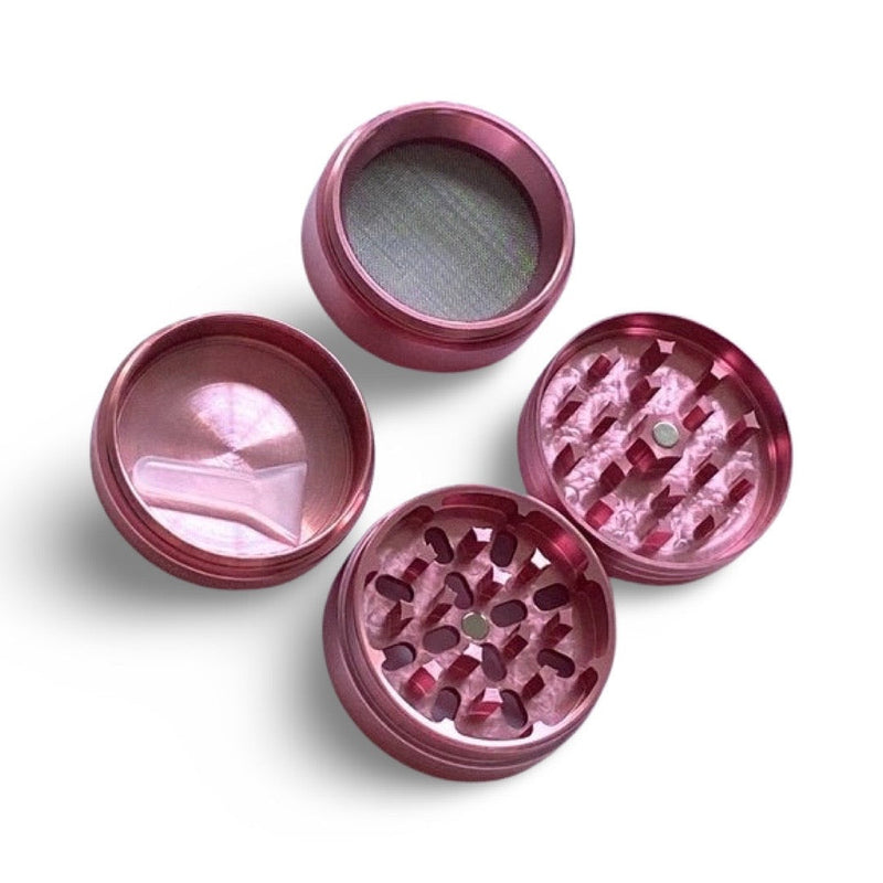 Grinder Rosé Pink (50mm) 4 layers aluminum with magnet Smoking Mill Pink