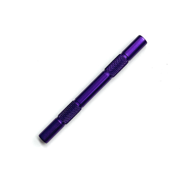 High-quality aluminum snuff tube, ribbed 80mm in purple/violet