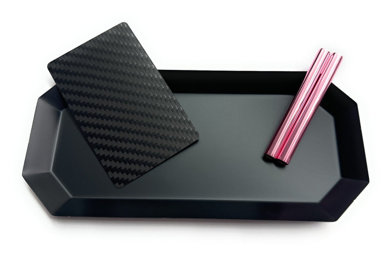 SET Black Matt/Pink Octagon 1x metal board incl. 2 drawing tubes and carbon card drawing base, stable and elegant