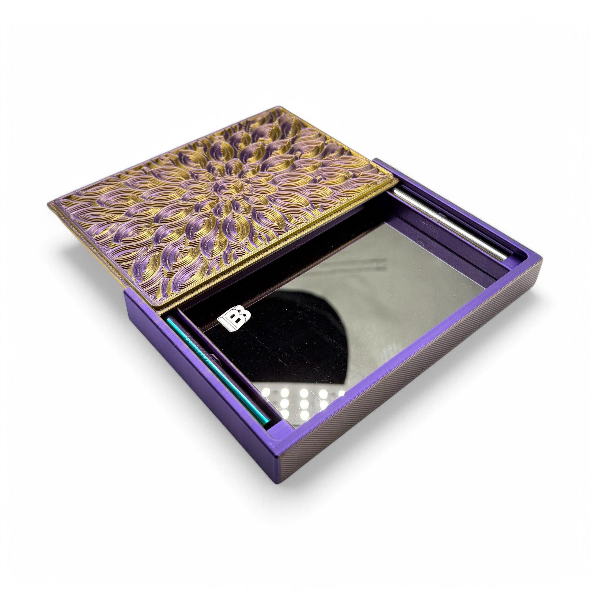 Baller-Box XL Infinity Blossom incl. integrated mirror, 2x tubes and hack cards Purple / Gold