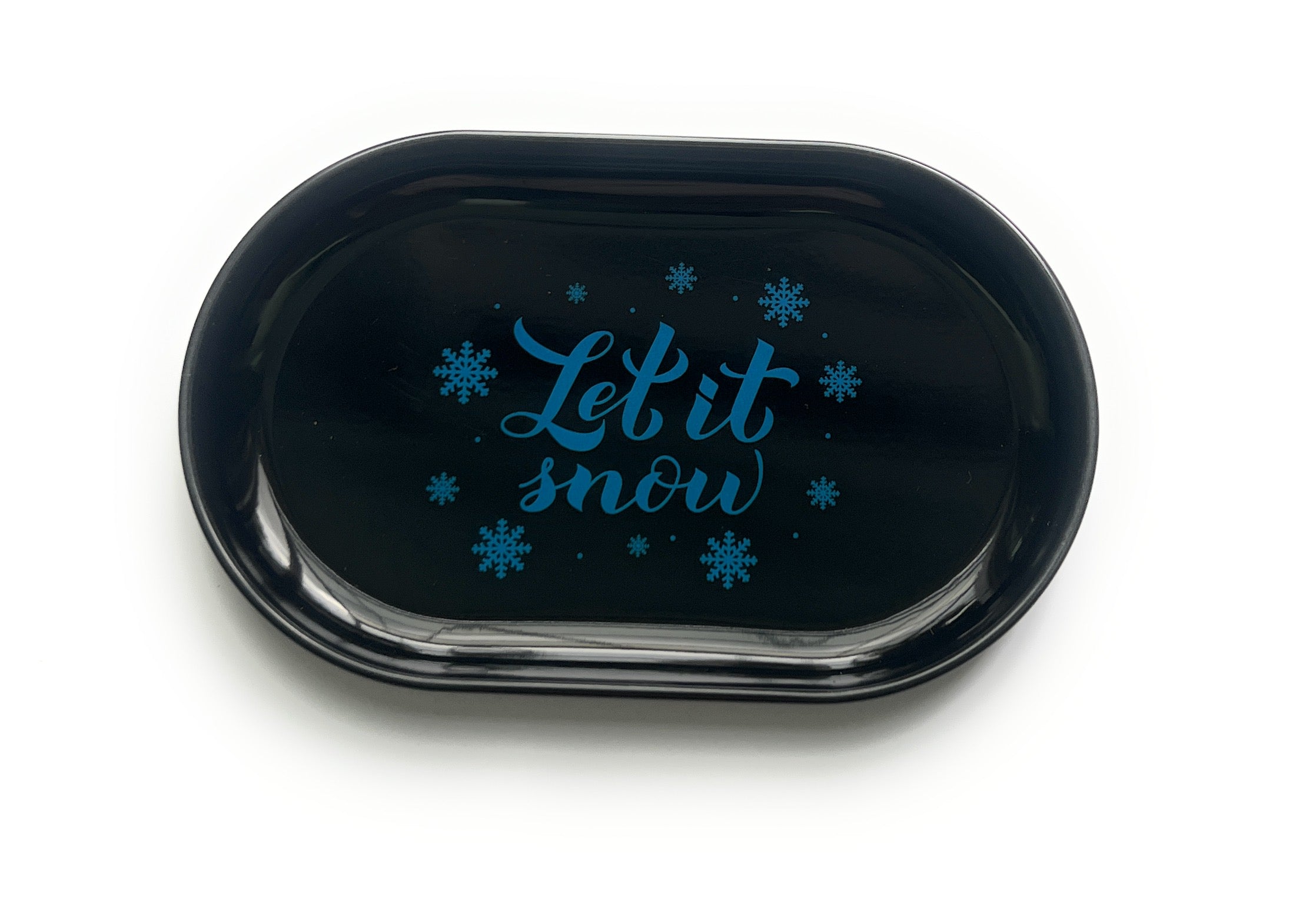 Base de metal "Let it Snow" – Perfecta para llevar y para casa