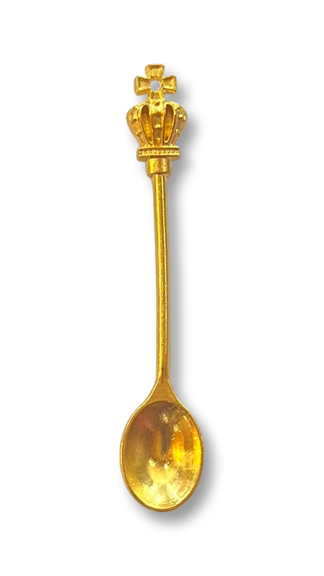 Cucharita con corona – 60mm, diseño elegante en oro