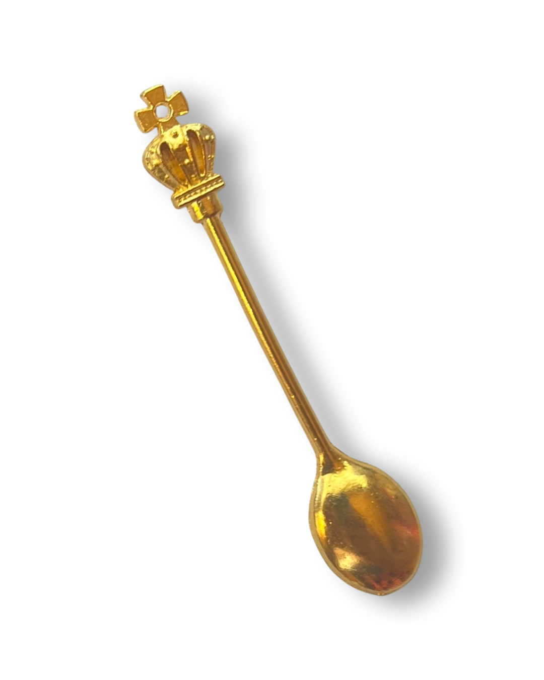 Cucharita con corona – 60mm, diseño elegante en oro