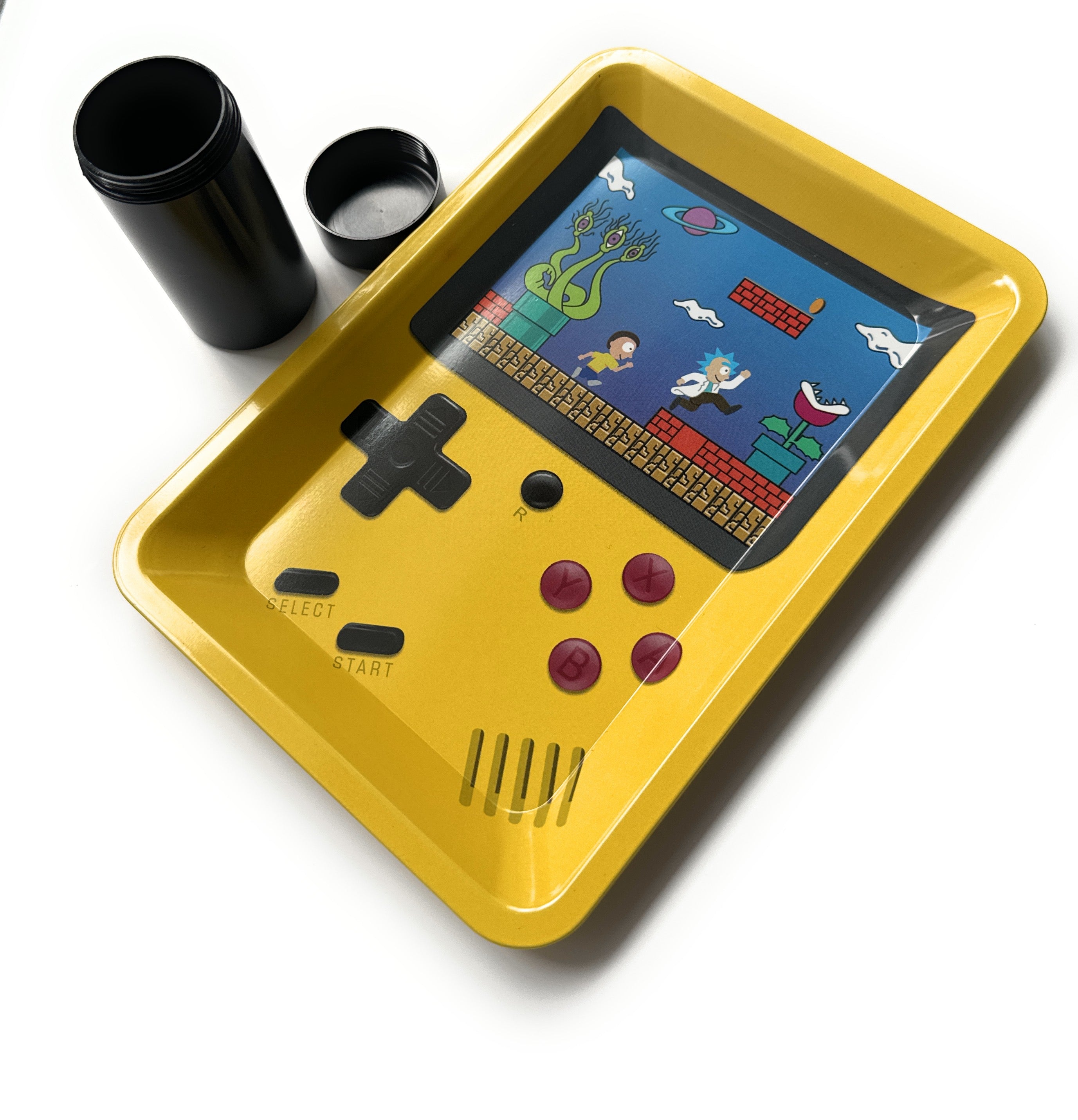 Bouwdocument in retro Gameboy-design incl. opbergdoos