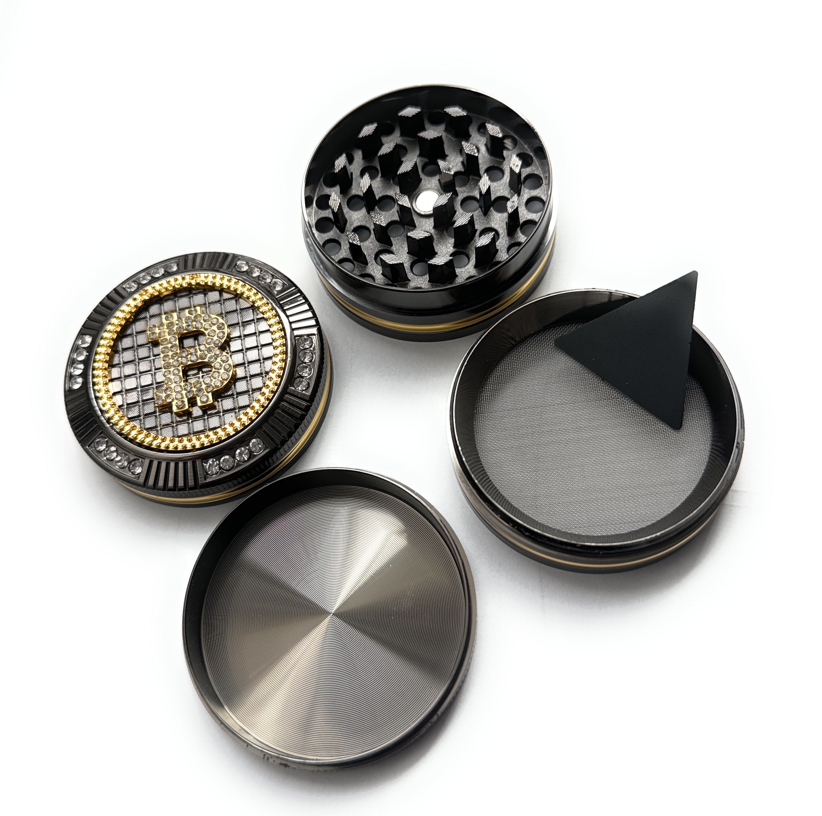 Champ High Bling Bling Bitcoin Grinder – 4-delig (50 mm)