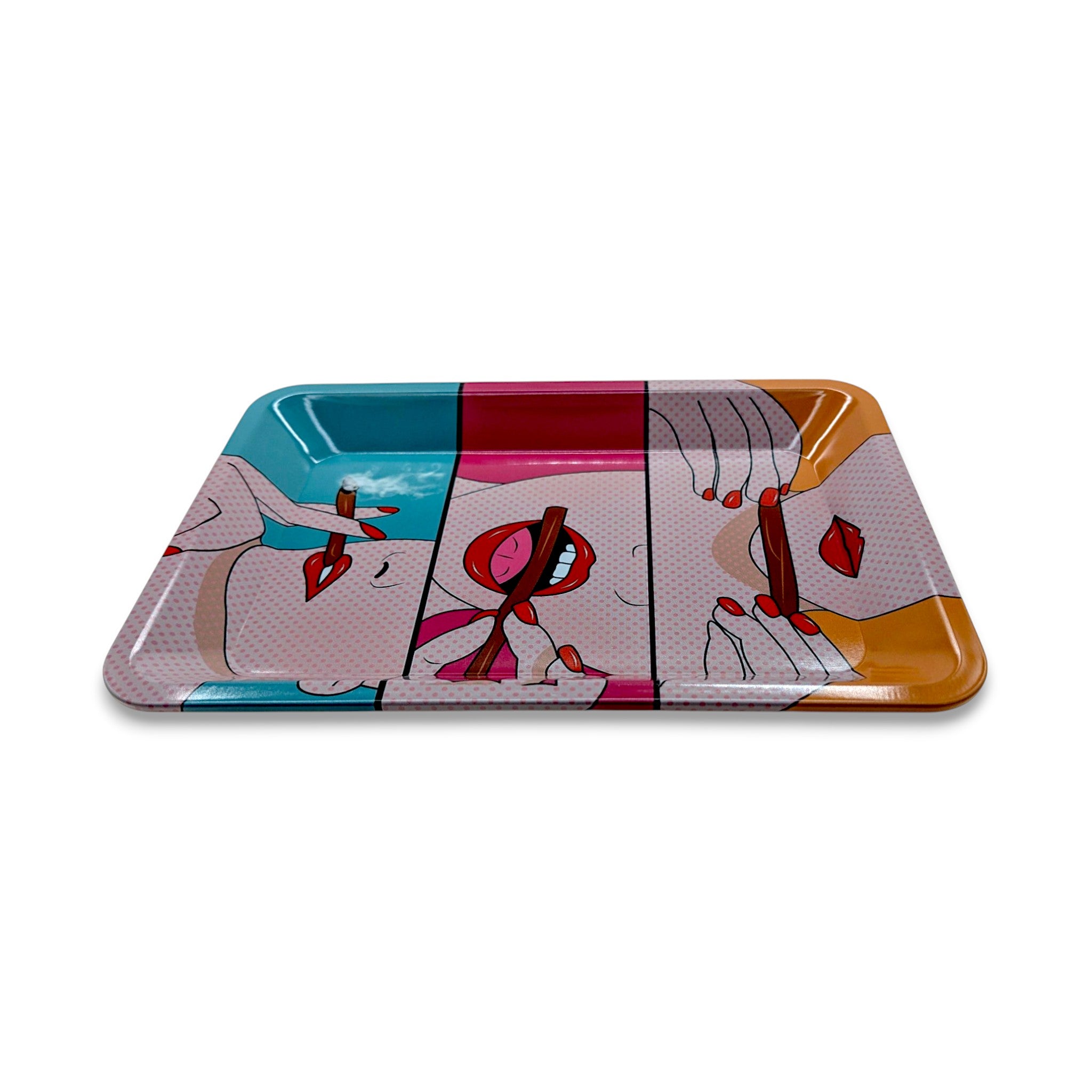 Metal tray with smoking cartoon print – Perfect construction surface / Rolling tray