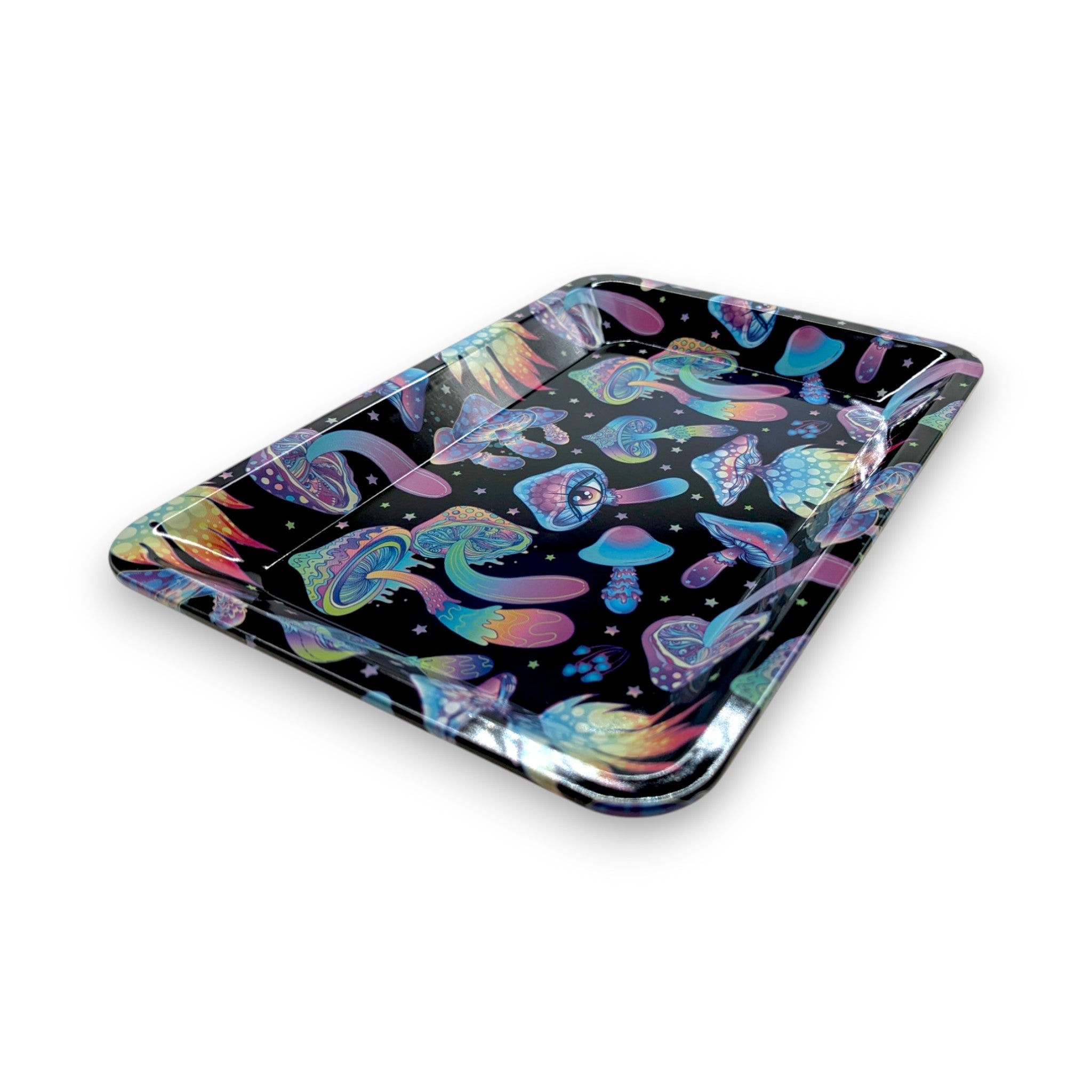 Metalen dienblad met psychedelische shrooms-print – Perfecte bouwondergrond / Rolling Tray