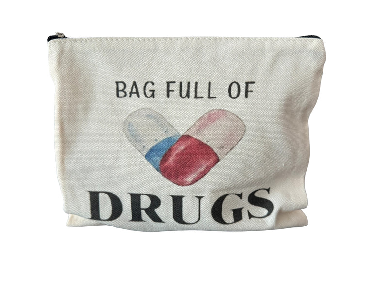 Bag full of Drugs - Tasche/Schminktasche/Beutel aus hellem Canvas