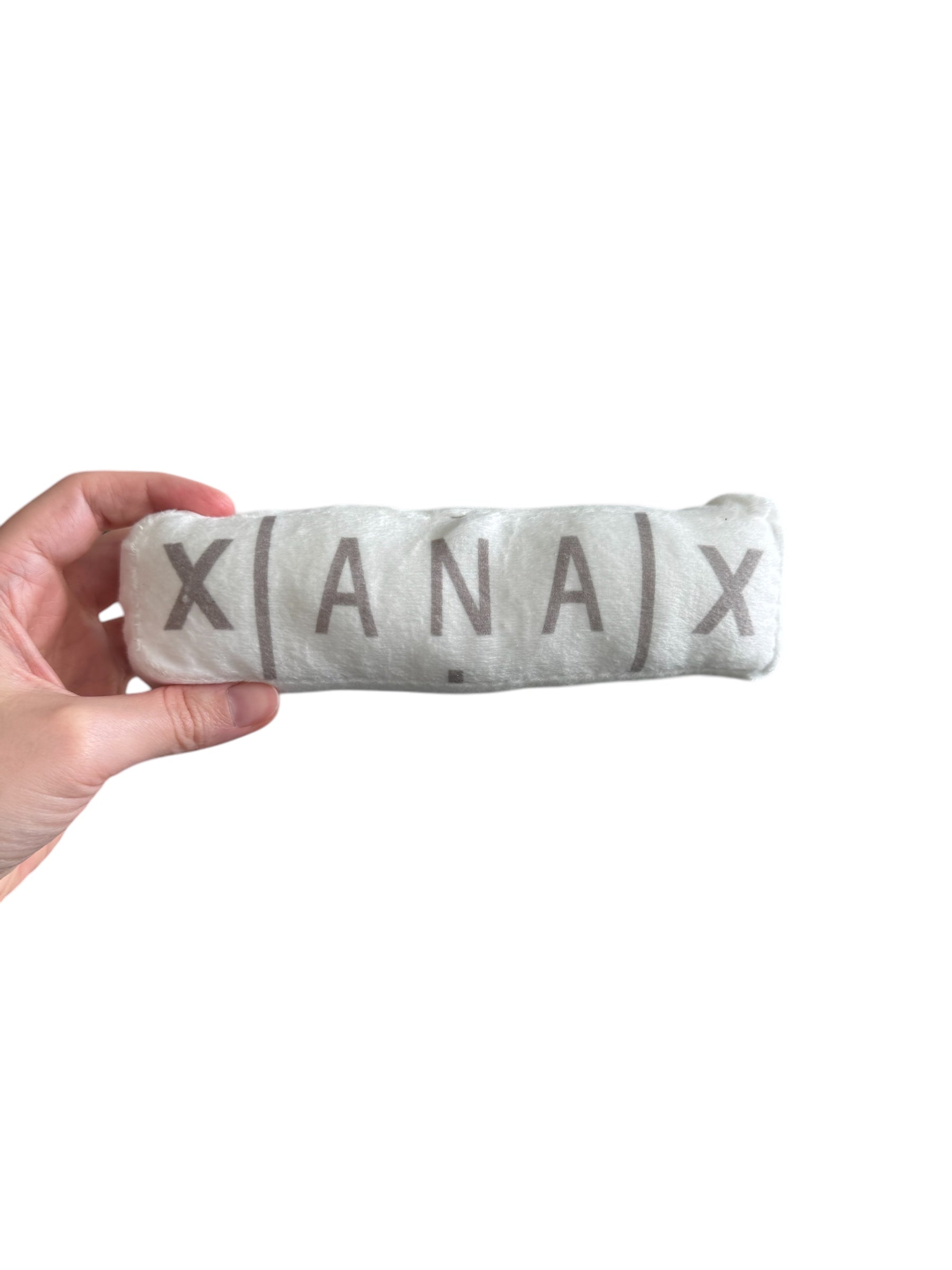 Giocattolo per cani – Forma di compressa - Xanax, 20cm x 5cm con elemento squeak