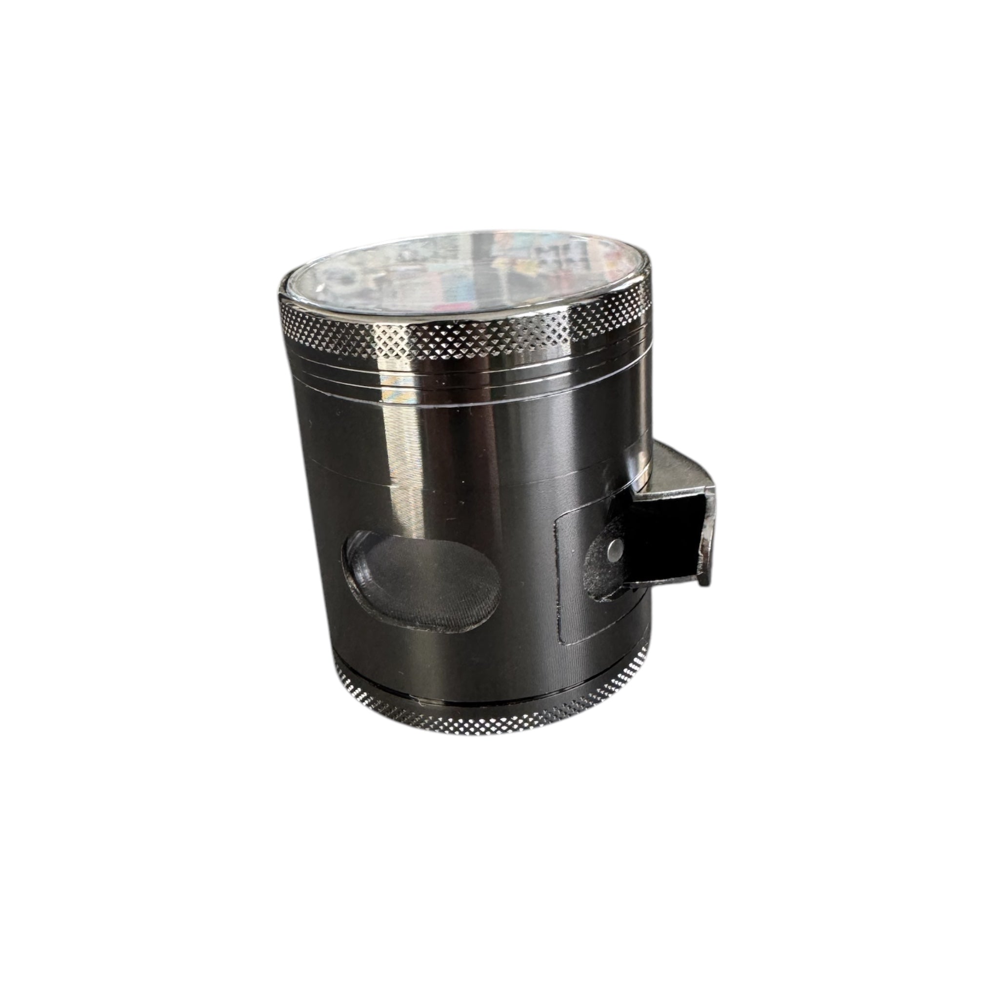 Robuster XL Grinder 60mm – 4-teilig – Anthrazit mit Fenster und seitlicher Klappe