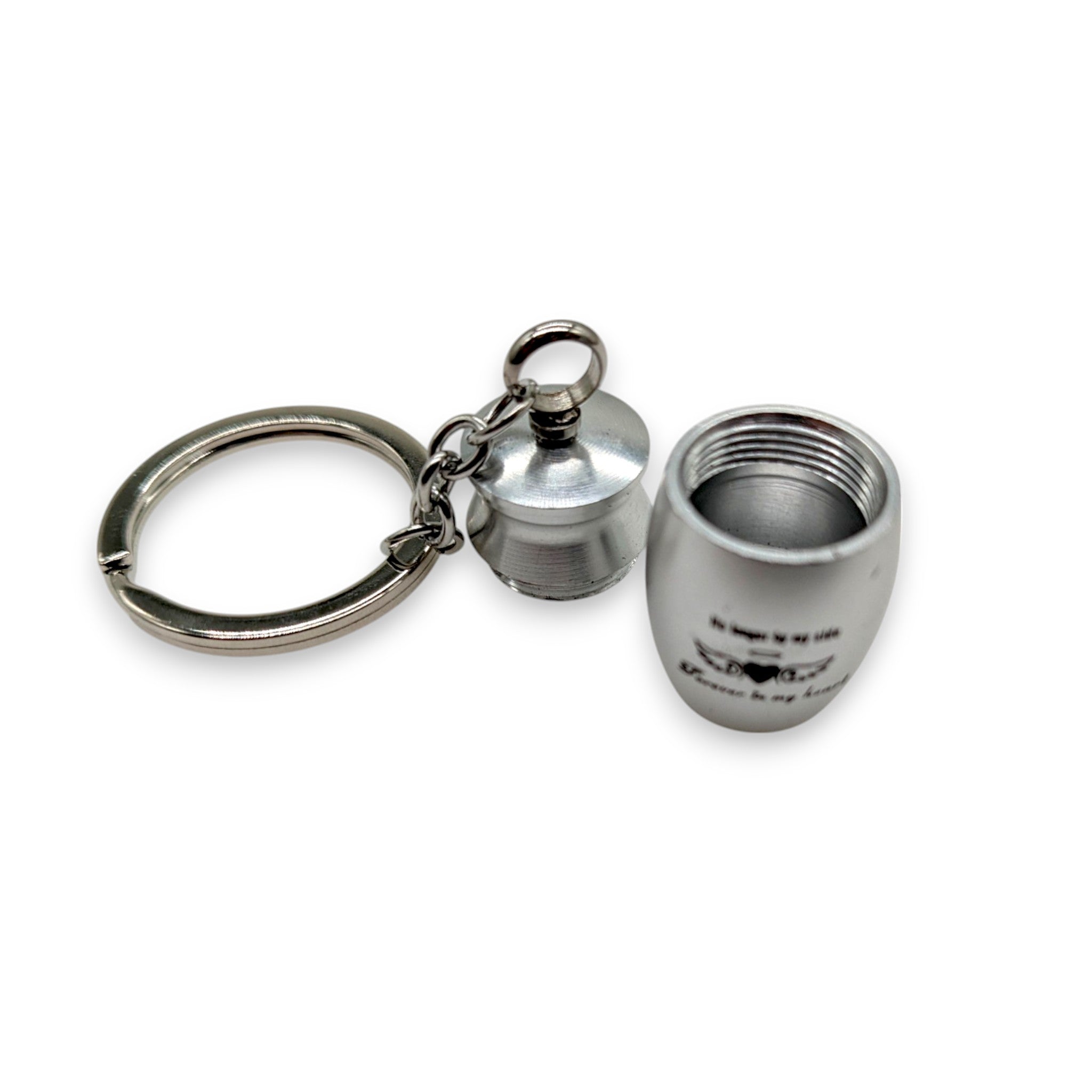 Mini Capsule Pendant – Screw Keychain for On-the-Go (Silver)