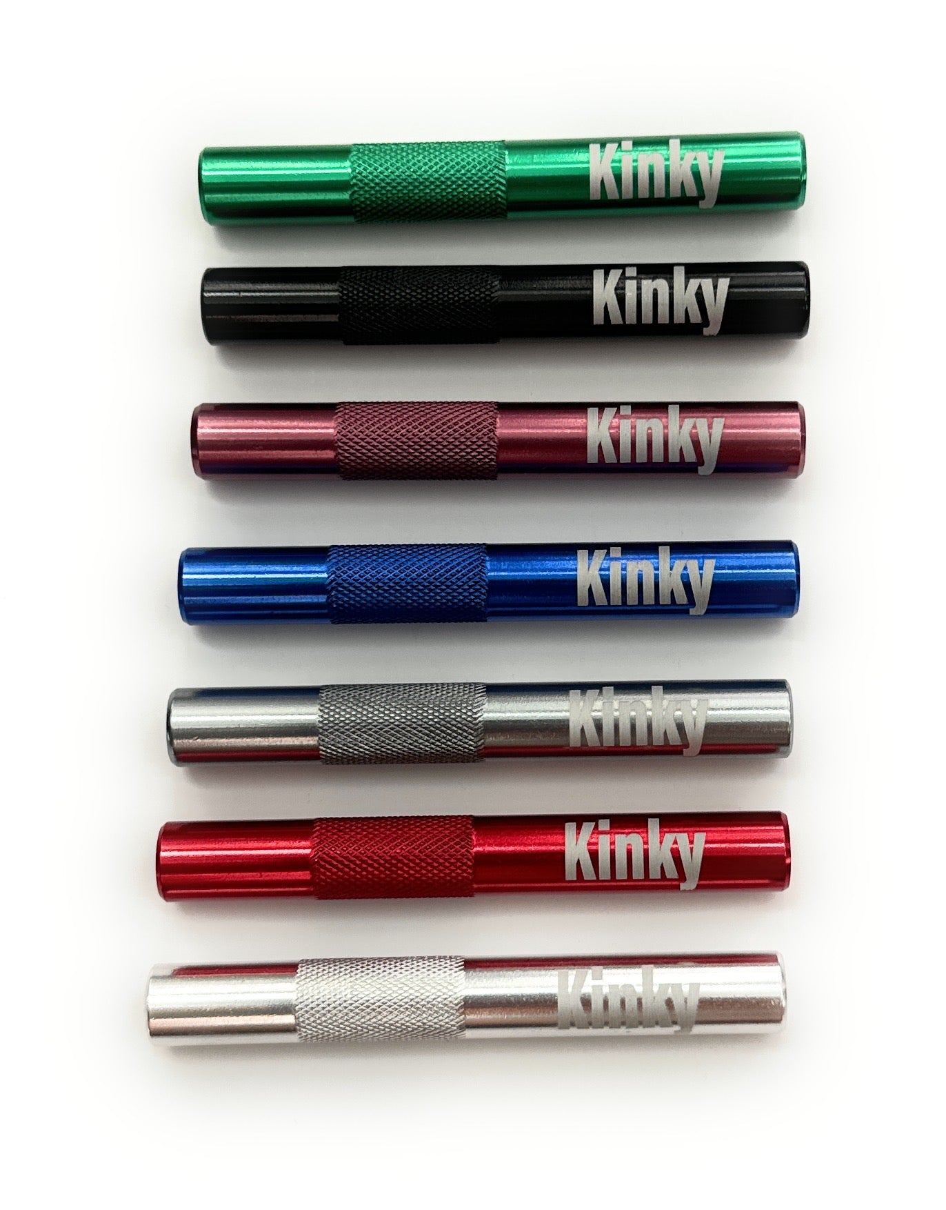 Tubi di alluminio con incisione "Kinky" in 7 colori