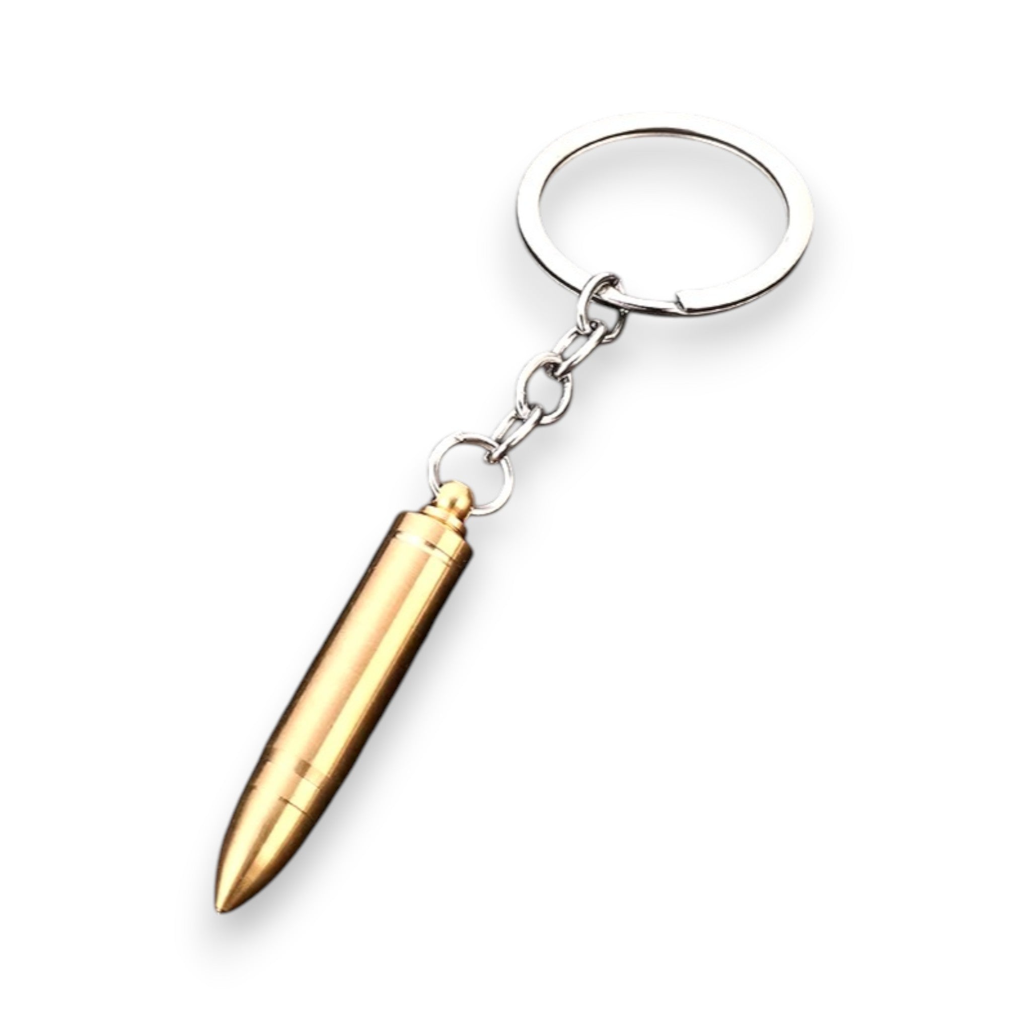 Keychain cartridge - cartridge case with integrated spoon, pendant in gold