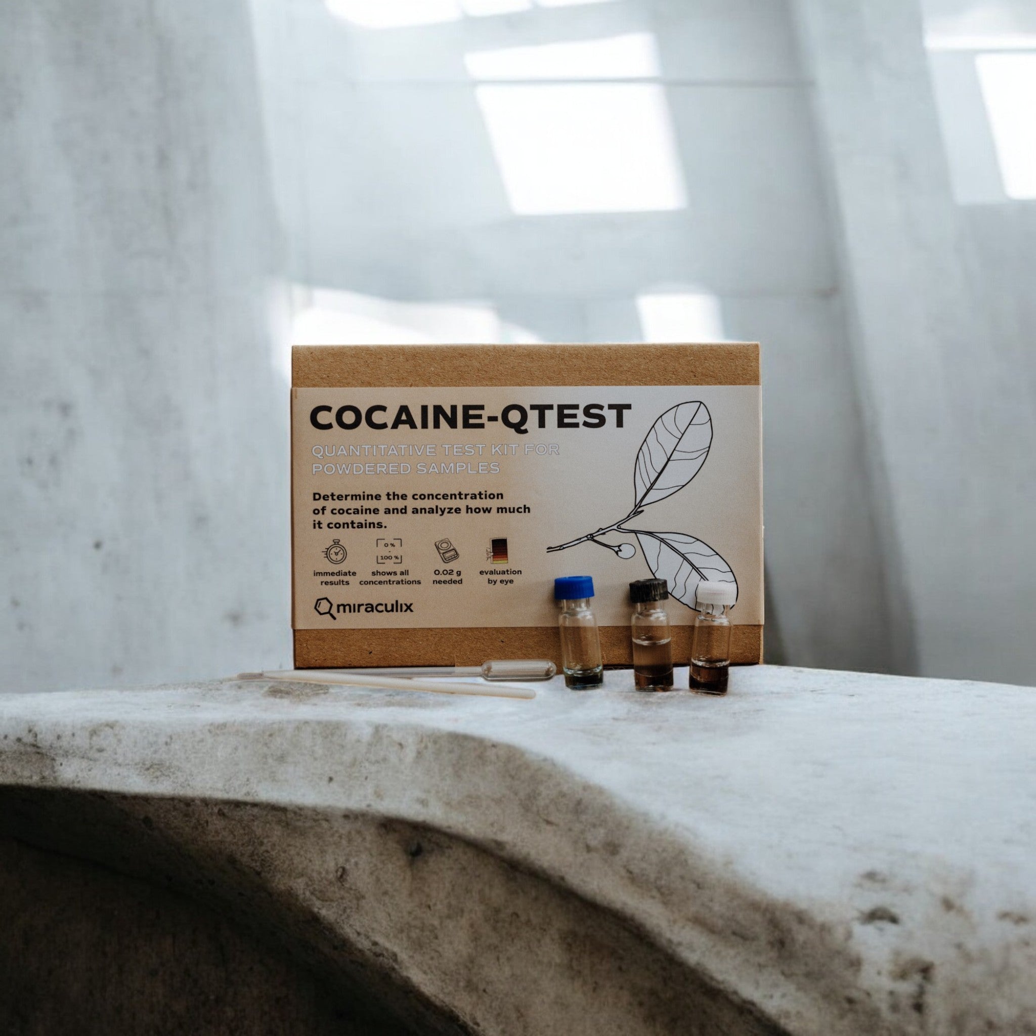 COCAINE QTEST Cocaïne Potentietest Kit – Snelle & nauwkeurige analyse van Miraculix