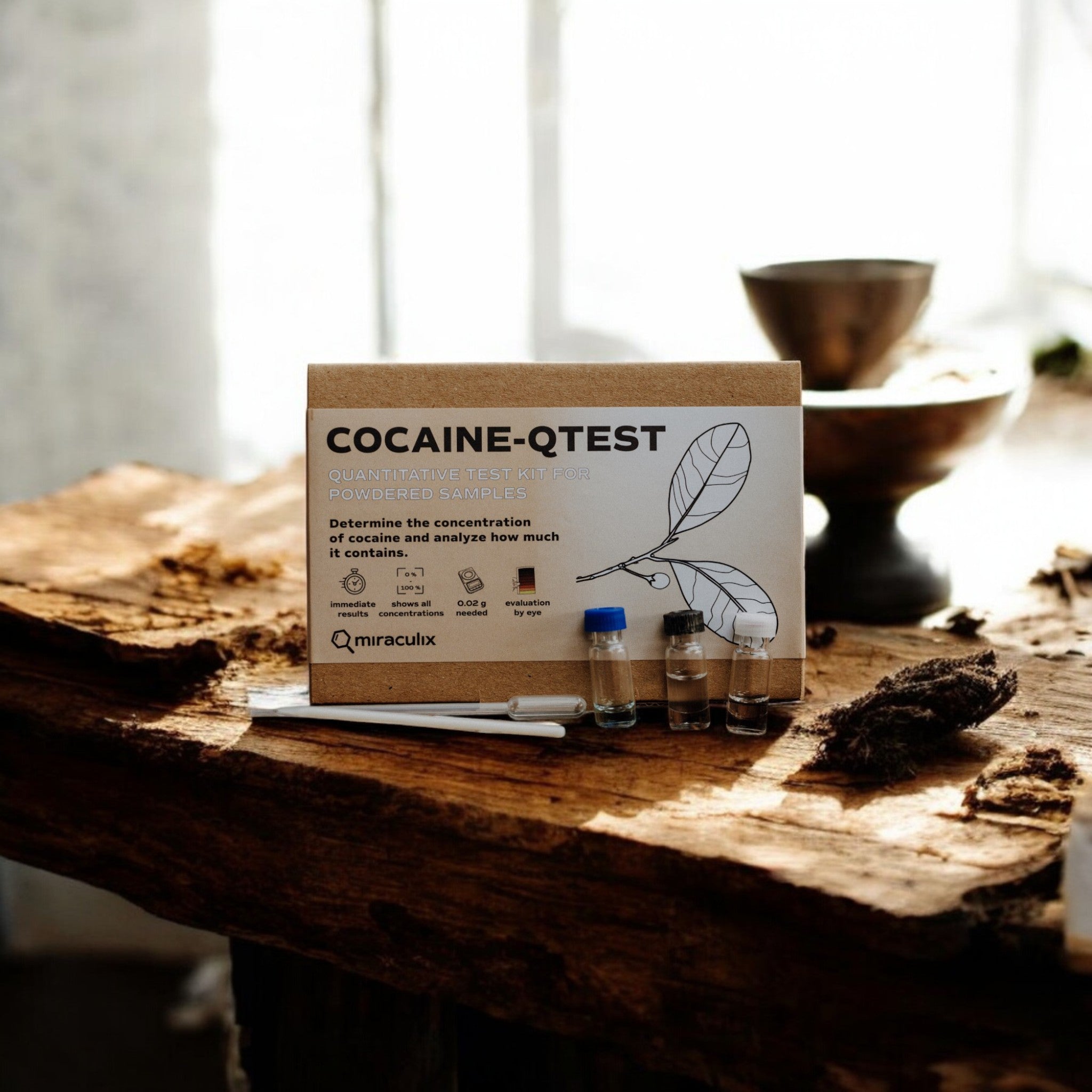 COCAINE QTEST Kit de Prueba de Potencia de Cocaína – Análisis rápido y preciso de Miraculix