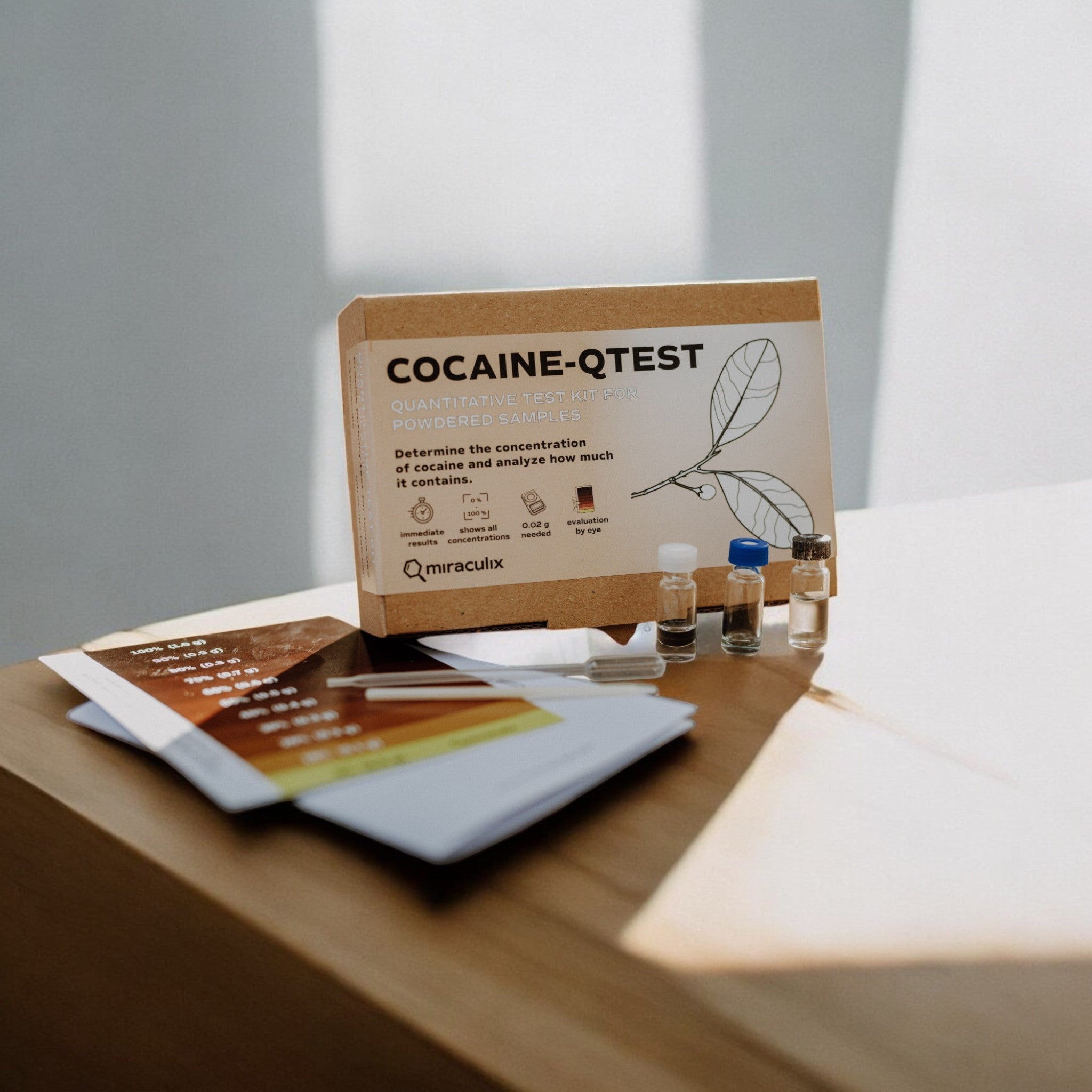 COCAINE QTEST Cocaïne Potentietest Kit – Snelle & nauwkeurige analyse van Miraculix