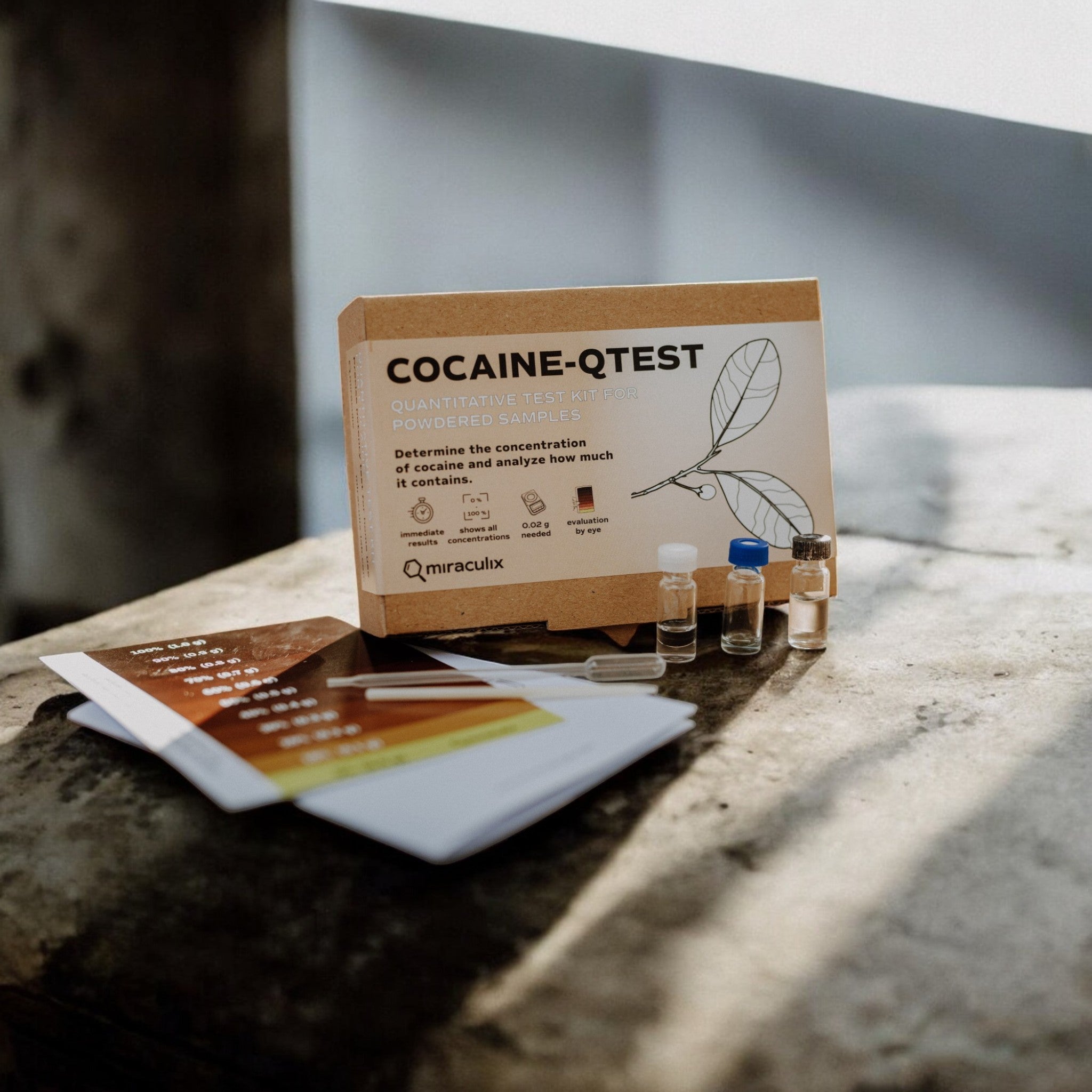 COCAINE QTEST Kit de Prueba de Potencia de Cocaína – Análisis rápido y preciso de Miraculix