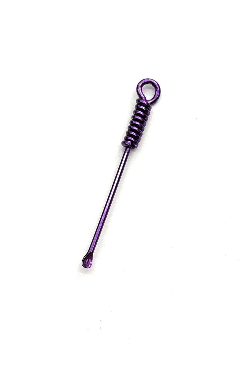 Mini spoon in purple with ring for attaching to keychain etc. (approx. 70mm) spiral