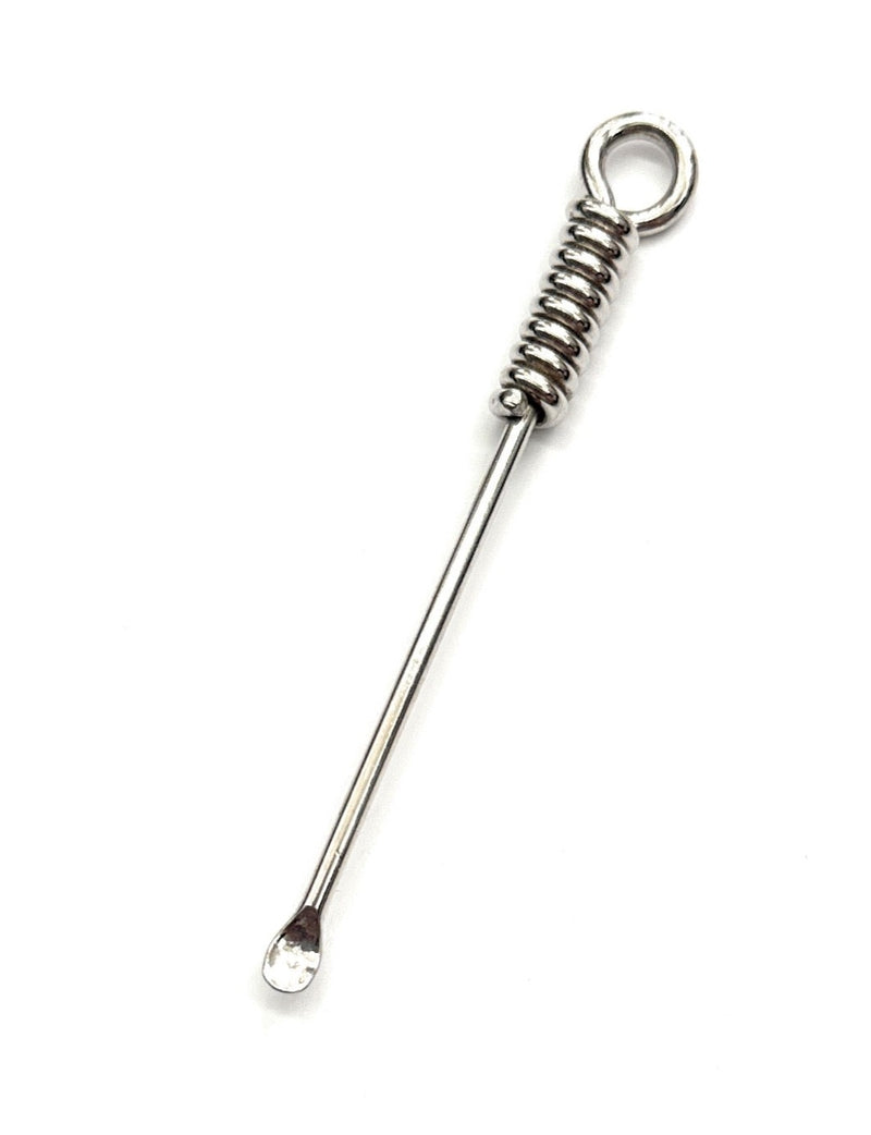 Mini spoon in silver with ring to attach to keychain etc. (approx. 70mm) spiral