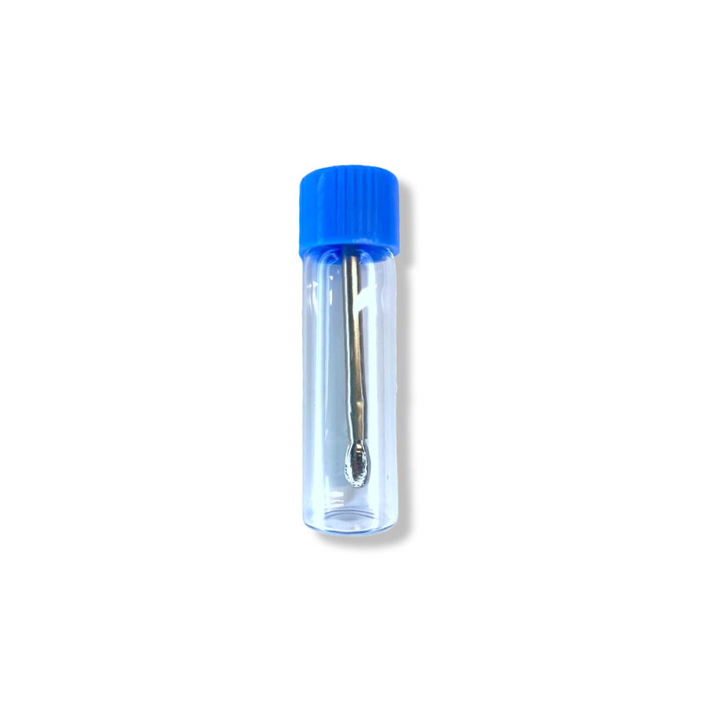 Baller bottle with telescopic spoon – Clear with blue lid