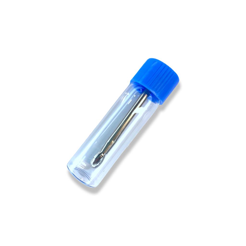 Baller bottle with telescopic spoon – Clear with blue lid