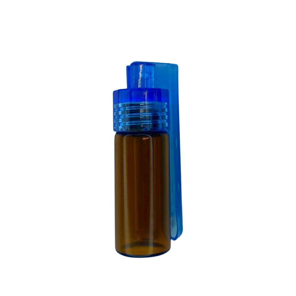 Large dispenser (43mm) with fold-out spoon with blue screw lid including funnel