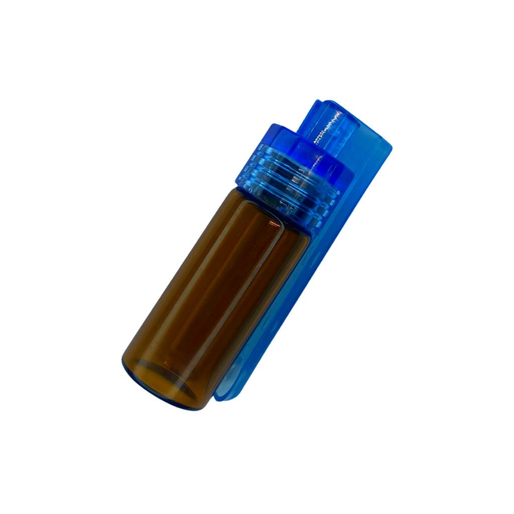 Large dispenser (43mm) with fold-out spoon with blue screw lid including funnel