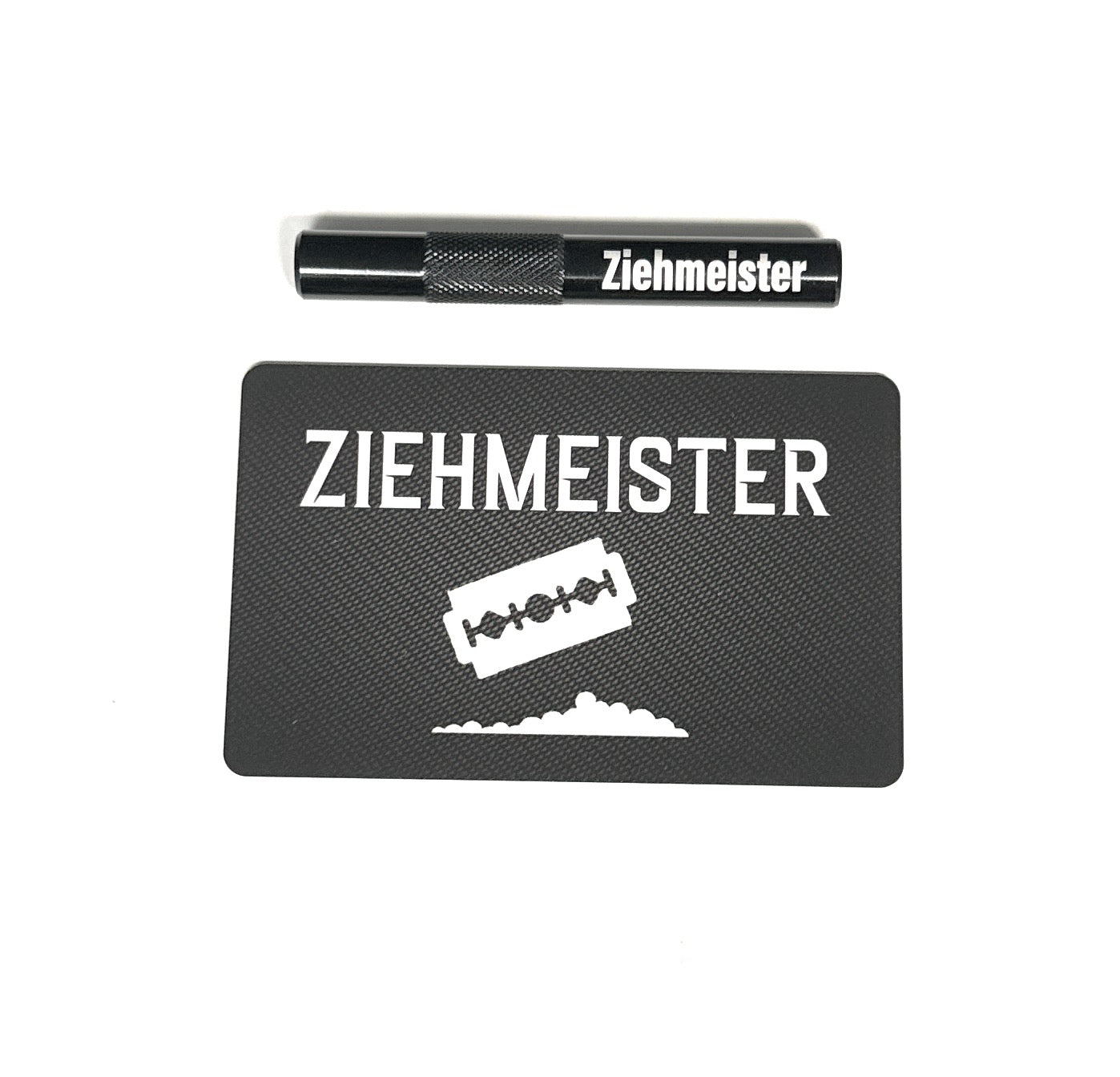 Röhrchen Set "Ziehmeister" – Hack Kaart & Ziehröhrchen in Zwart