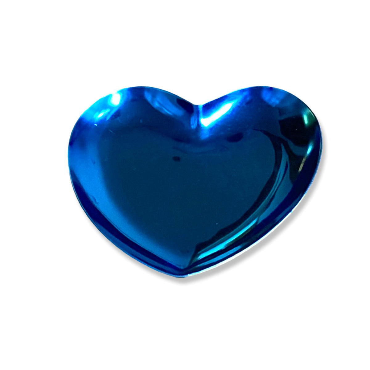 Set de base de metal para tirar corazón azul – 9x9 cm, diseño elegante