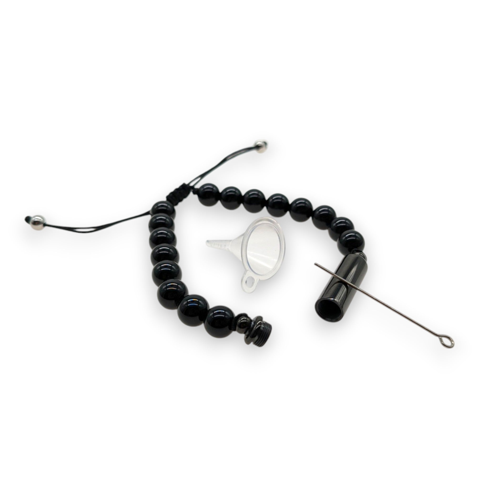 Stijlvolle Onyx-armband met vulbare capsule – Jouw perfecte mix van stijl en functie