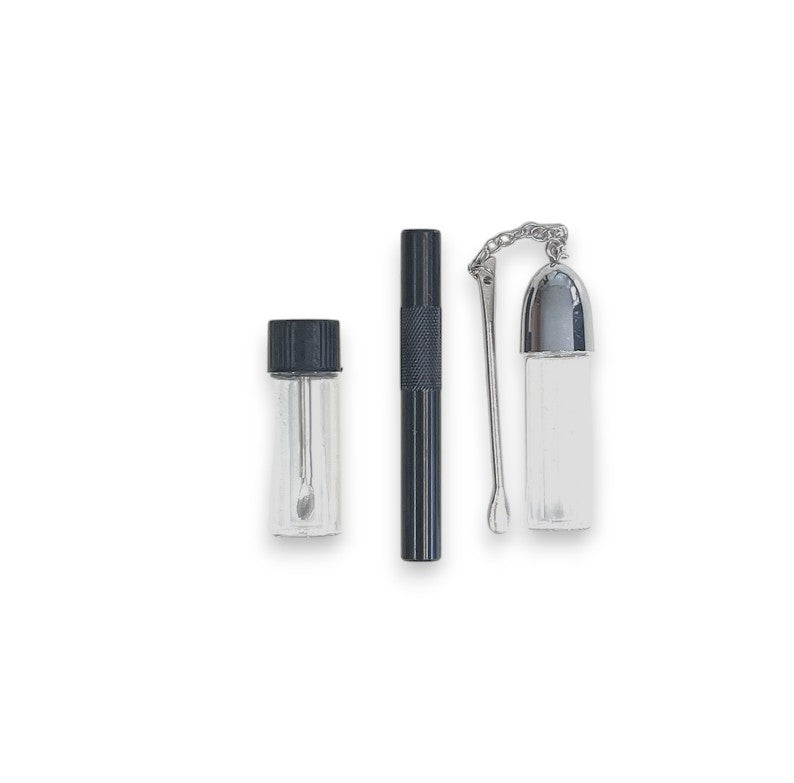 Set Black Carbon – Estuche suave elegante con dispensador y tubos