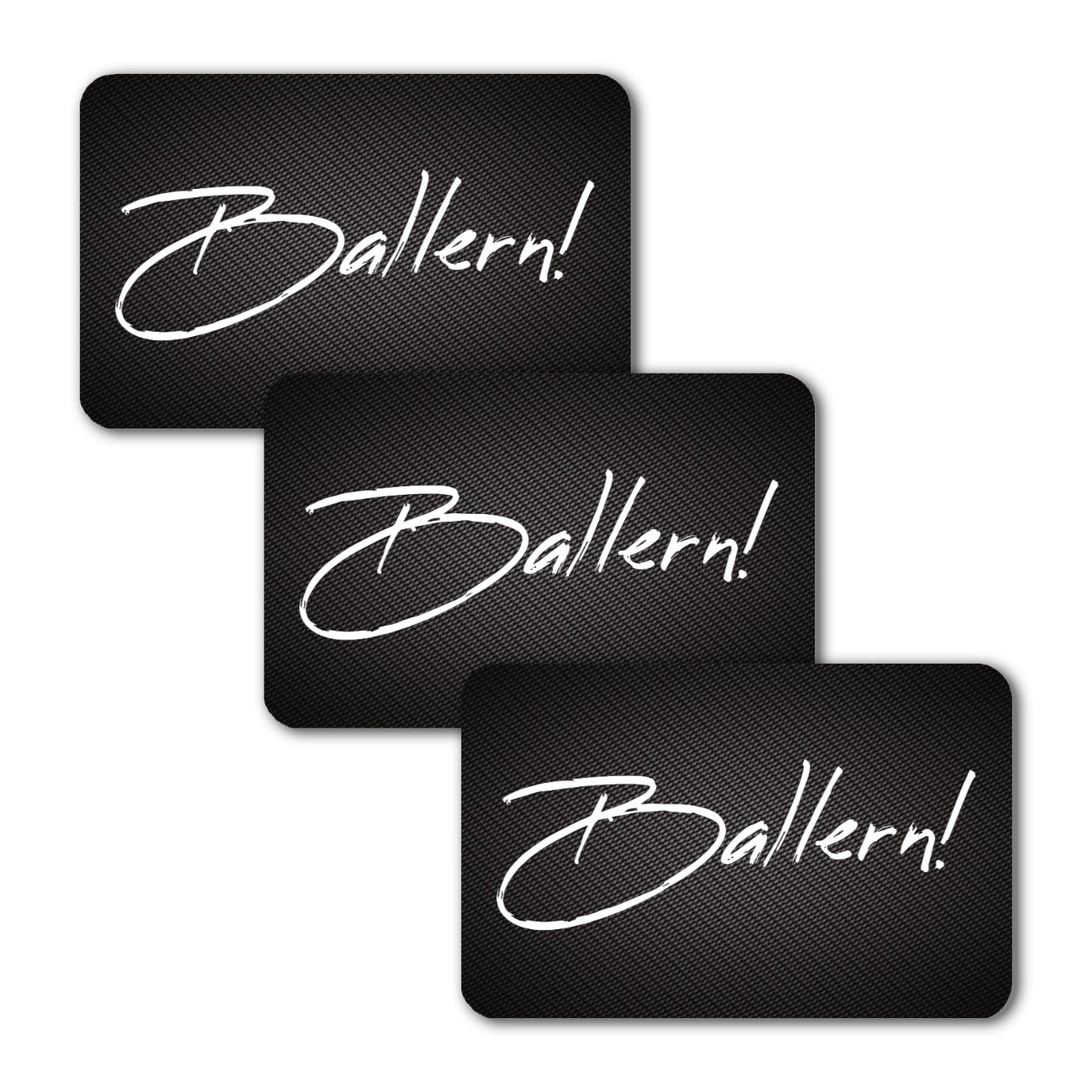 Hack-kaarten Set "Ballern!" in Carbon-look – 3-pack