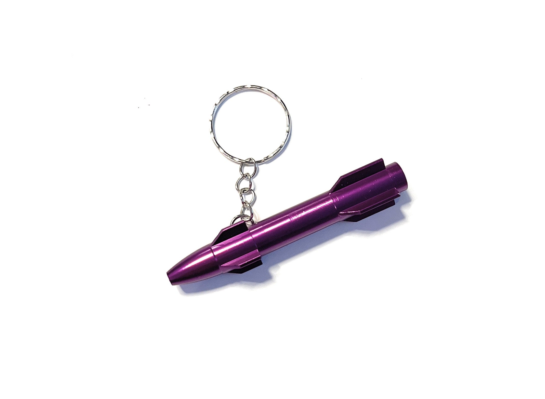 Tubo de aluminio en óptica de cohete – Morado y con llavero