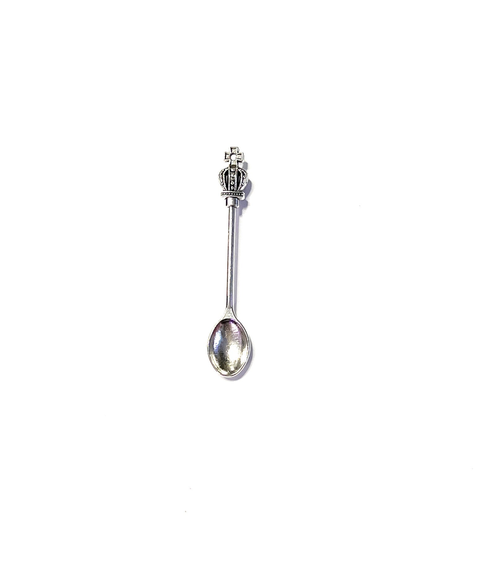 Mini-cuchara (55mm) en plata con decoración de coronas – Elegante y Precisa